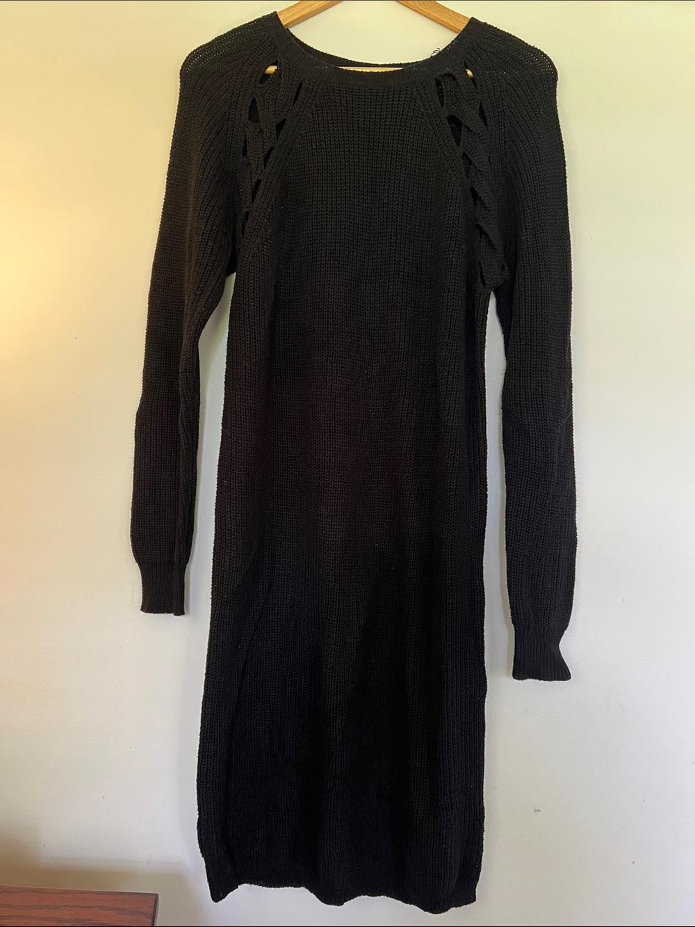 Pink Blush maternity black long sleeve dress
